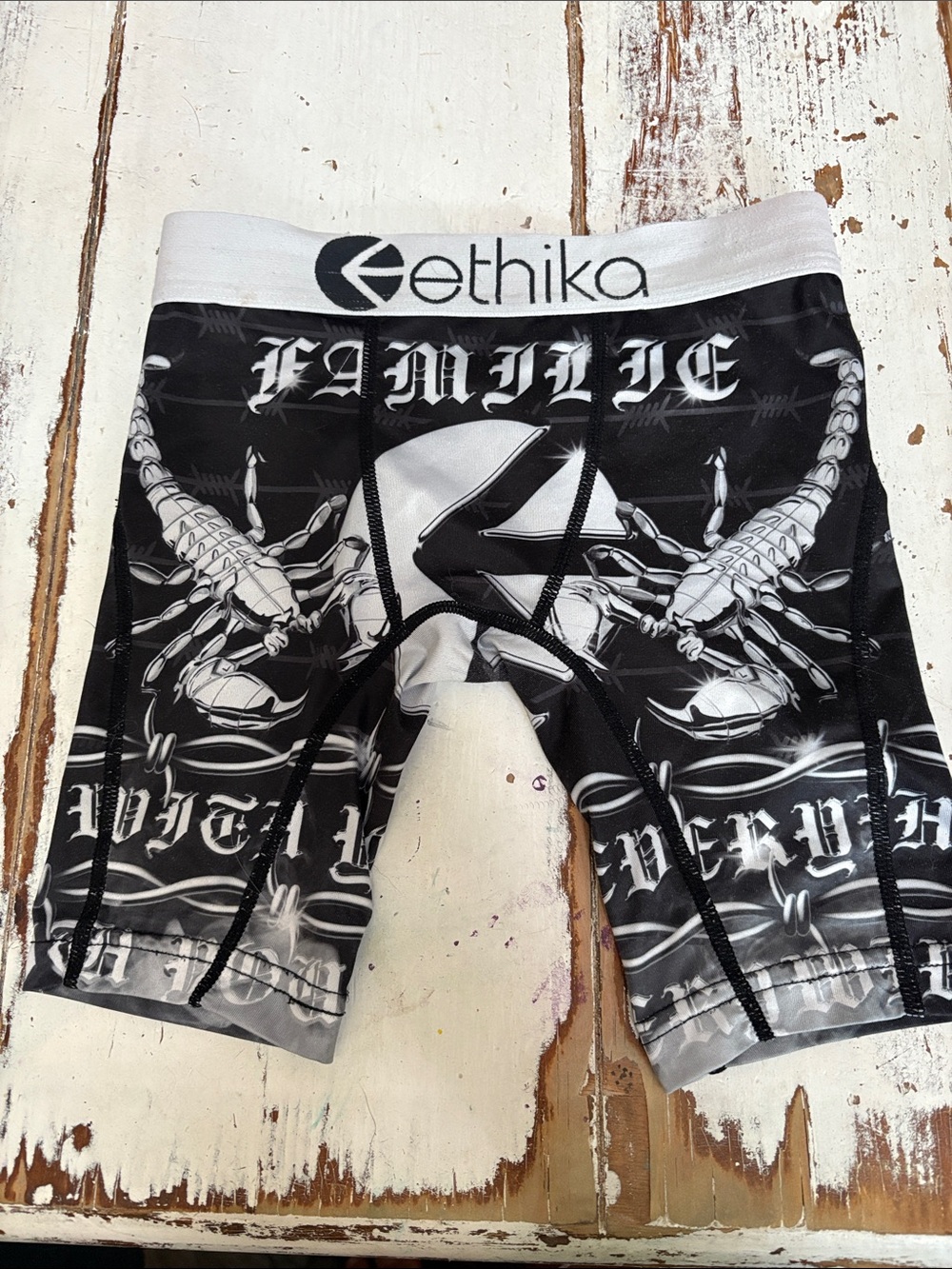 ethika Black & White Scorpion Graphic Boxer Briefs